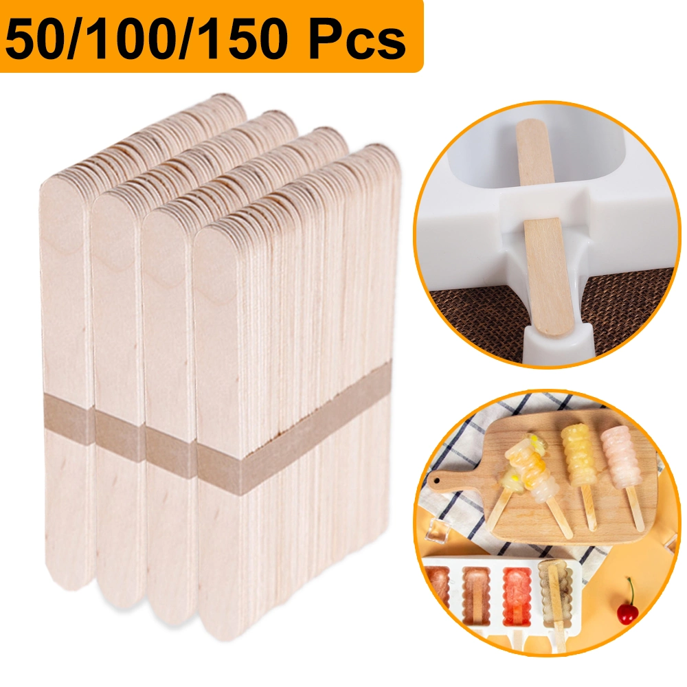 Cutomized Logo Eco Friendly Ice Cream Sticks Disposable Popsicle Wooden Sticks for Sale