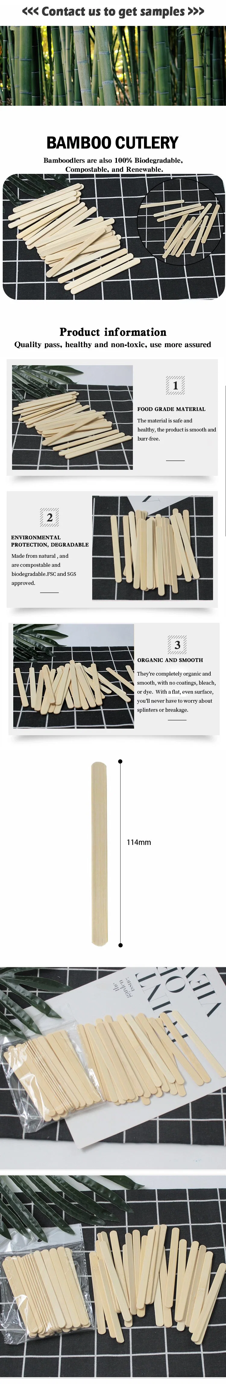 Food Grade High Quality Hygienic Natural Bamboo Ice Cream Sticks