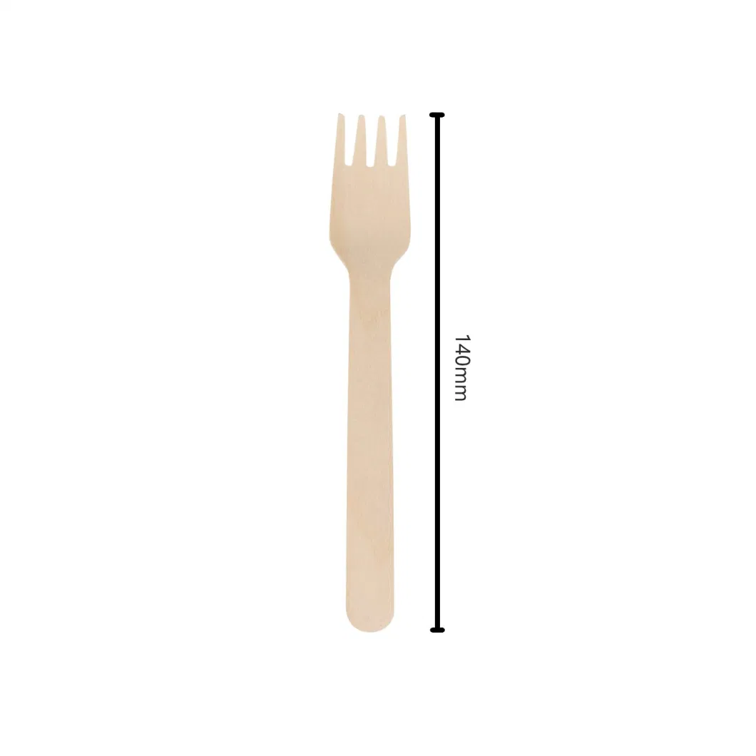 Biodegradable Disposable Wooden Cutlery Utensils Spoon Fork